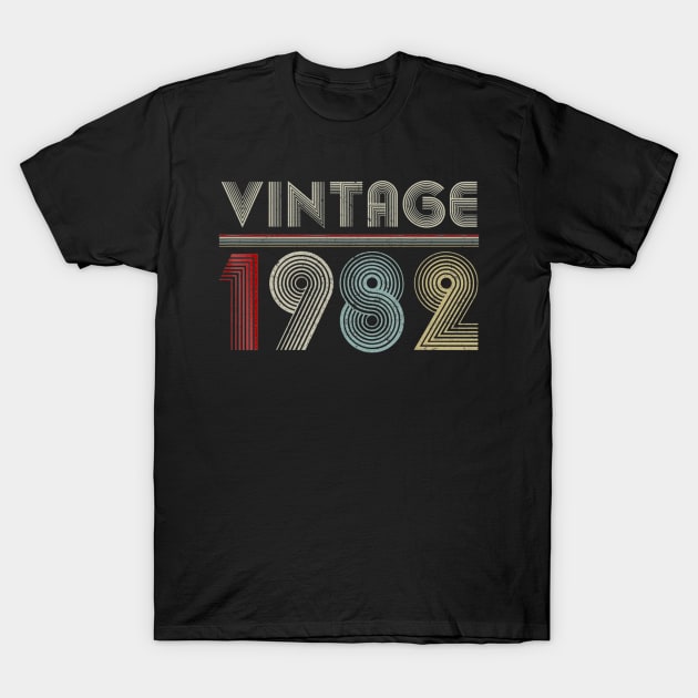 37th Birthday Gift Classic 1982 Vintage Men Women T-Shirt by bummersempre66